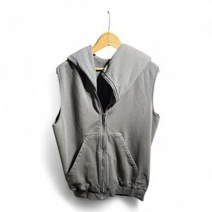 Rick Owens Sweater Vest DRKSHDW Gray Zip Up Hoodie Size XL
